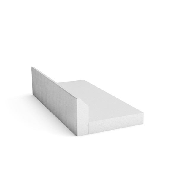 Ett vitt, rektangulärt L-ELEMENT S200 H300 BORSTAT-skumblock på en slät bakgrund.
