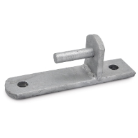 STAPEL 40X8-SERIEN FZV BÅREBO: Metallfäste med 2 hål, upprättstående pinne, platt bas.