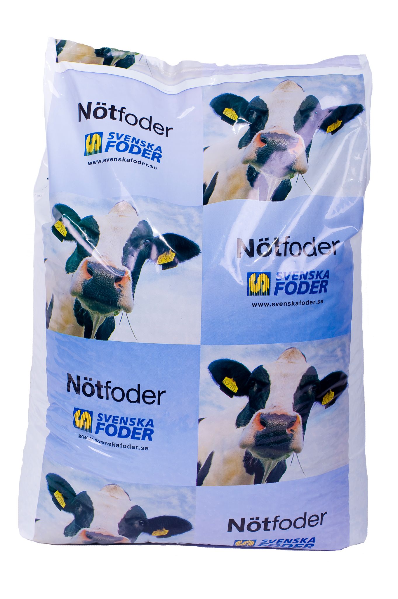 Primo Progress 15 kg foderpåse för kor med bilder på kor och den svenska texten "Nötfoder".