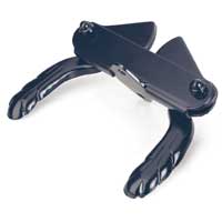 GRINDLÅS NR4 SVART SB BÅREBO lås med svängda armar mot vit bakgrund.