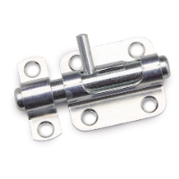 SKJUTREGEL 88Z 35 SB BÅREBO silverfärgat cylinderlås med fyra skruvhål för montering.