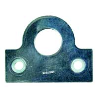 HÄNGLÅSBLECK 358Z 50 SB BÅREBO: platt metallkonsol, 3 hål, vit bakgrund.