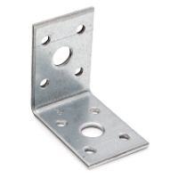 VINKELBESLAG ABV 50X50X2,5X35 L-formad konsol med flera monteringshål.