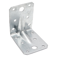 VINKELBESLAG ABXR 70X70X1,5X55 MF: L-konsol av metall med skruvhål för sammanfogning av ytor.