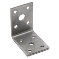 VINKELBESLAG ABV 50X50X2,0X35 A4 metallkonsol med flera hål för montering på ytor.