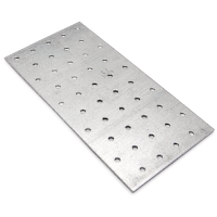 HÅLPLATTA HP 100X200X2,0 är en rektangulär metallplatta med jämnt fördelade hål.