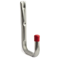 VÄGGKROK 114MM 8505 metallkrok med röd gummispets mot vit bakgrund.