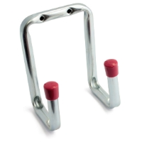 VÄGGKROK DUBBEL 325MM 8530: väggkrok i metall med två spetsar, röda gummispetsar.