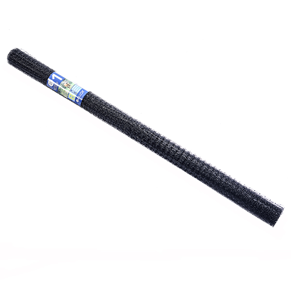 SKYDDSNÄT 1B - 20 m svart trådnätstängsel, upprullat mot vit bakgrund.