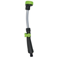 STAVPISTOL VRIDBART HUVUD: Svart och grönt munstycke med böjt handtag och justerbart huvud.