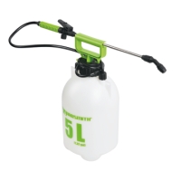 TRYCKSPRUTA 5L trädgårdsspruta med grönt handtag och svart munstycke.
