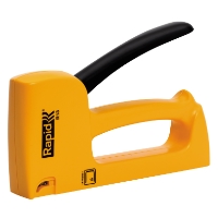 Gul och svart HÄFTPISTOL R13E ERGONOMIC RAPID häftpistol med varumärke på sidan.