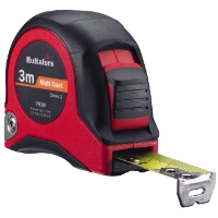 Produkt: MÄTBAND STÅL PR 3M HULTAFORS, svart och rött måttband visas med utdraget band.
