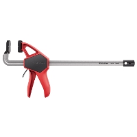 SNABBTVING QC 30 HULTAFORS stångklämma med rött handtag och silverfärgad metallstång.