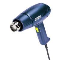 VARMLUFTSPISTOL THERMAL 1600 RAPID: Blå värmepistol med triggerhandtag, metallmunstycke, sladdansluten.