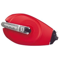 KRITSNÖRE CLP 30 röd tejpdispenser med metallskärare, sedd uppifrån.