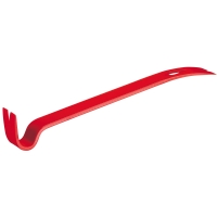 BRÄCKJÄRN 108 MINI HULTAFORS: Bräckjärn i röd metall med böjd klo och platt mejselspets.