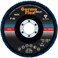 LAMELLSLIPSKIVA 125X22,2MM K40 GermaFlex lamellrondell med kornstorlek P40 visas.