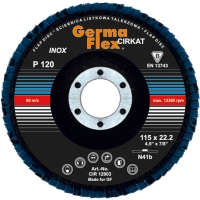 LAMELLSLIPSKIVA 115X22,2MM K120 GermaFlex, svart/blå, för slipning.