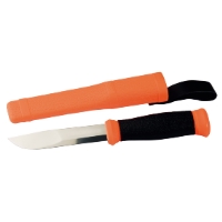 MORAKNIV OUTDOOR 2000 ORANGE är en kniv med fast blad och orange slida.