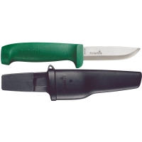 SLIDKNIV GROV GK HULTAFORS kniv och slida med grönt handtag.