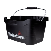 VERKTYGSHINK 15L svart hink med metallhandtag och Hultafors logotyp på sidan.
