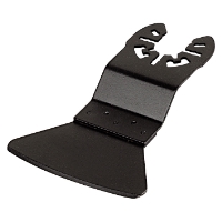 SKRAPA F MULTIMASKIN/PRO: Svart skrapblad, platt bred kant, slitsad monteringsände.