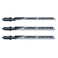 Tre STICKSÅGBLAD 100MM HCS 3ST sticksågsblad i rad.