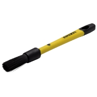RUNDPENSEL 20MM BASIC: Gul och svart rengöringsborste med borst och hål i handtaget.