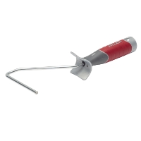 A ROLLERBYGEL MINI STICK KORT ELITE, röd och grå, endast ram på vit bakgrund.