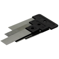 Sats om tre JAPANSPACKELSET metallblad med svarta plaständar, visas i vinkel.