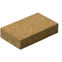 Ett rektangulärt brunt korkblock av märket SLIPKORK 115X70MM visas mot en vit bakgrund.