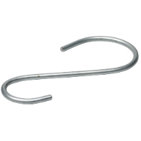 BURKHÅLLARE S-KROK metallkrok mot en vit bakgrund.