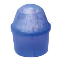 FUKTSLUKARE TORRBOLL STD 7100: Blå plastbehållare med välvt, perforerat lock.