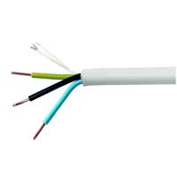 KABEL EKLK 3G1,5 VIT RNG=10M är en vit kabel med vita, gulgröna och svarta ledare.