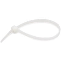 BUNTBAND 4,6X385 NATUR 100 BÅREBO: Dragkedja i vit plast som bildar en ögla när den fästs.