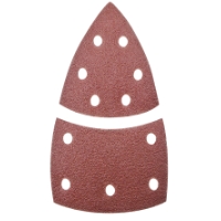 Två MULTISLIPARK K120-ark, 100x150 mm: ett triangulärt, ett böjt rektangulärt.