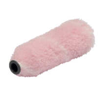 A ROLLER ELITE MINI GROV 10CM rosa fluffig färgroller med svart plastkärna.