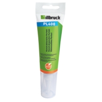 Grön och vit tub med KONSTR-LIM PL400 PERFEKT 70ML bygglim, stående på högkant.