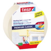 MASKERINGSTEJP 50MMX50M CLASSIC i vit och blå förpackning från tesa.