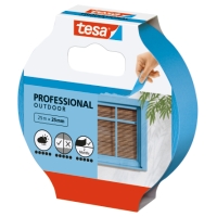 MASK TEJP OUTDOOR 25MX25MM PROF i blåvit förpackning med fönsterillustration.