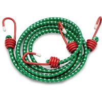 BAGAGESTROPPAR 1000MM bungee-linor, grön/vit med röda krokar, 2-pack.