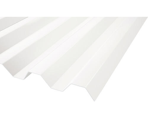 PLASTTAK KORRUGERAD GOP ESSLON 75/20 OPALVIT 3500X1135MM trapetsformad takplåt som visas vinklad.