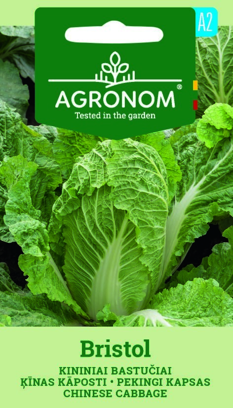 Förpackning med Bristol kålfrön, med en stor bladkål på framsidan.
