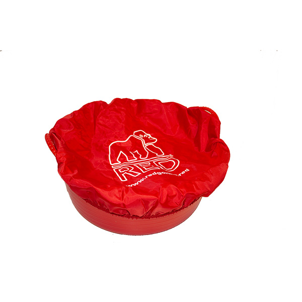 Red Gorilla Tub Cover RÖD: Rött lock med gorillalogo, passar runda badkar.