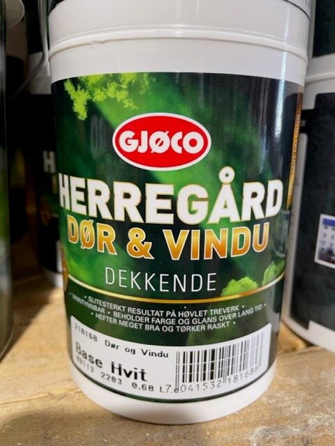 En burk Dörr och fönster bas vit 0,68LITER färg för dörrar och fönster.