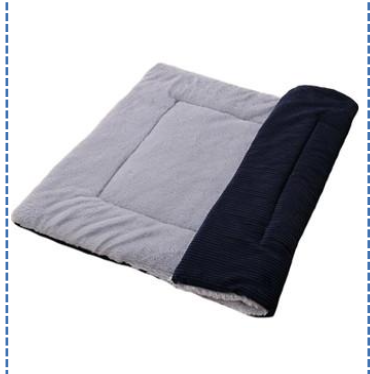 En mjuk, tvåfärgad grå och mörkblå Autumn/Winter Pet Cushion, storlek 60x40.