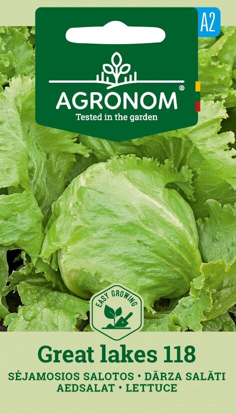 Salladspaket, Great Lake-frön med bild av färska gröna salladshuvuden.