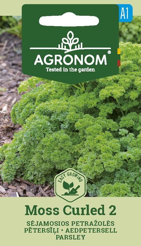 Paket med persilja krökt, mosskrökt 2 frön med lockig persilja växtbild.