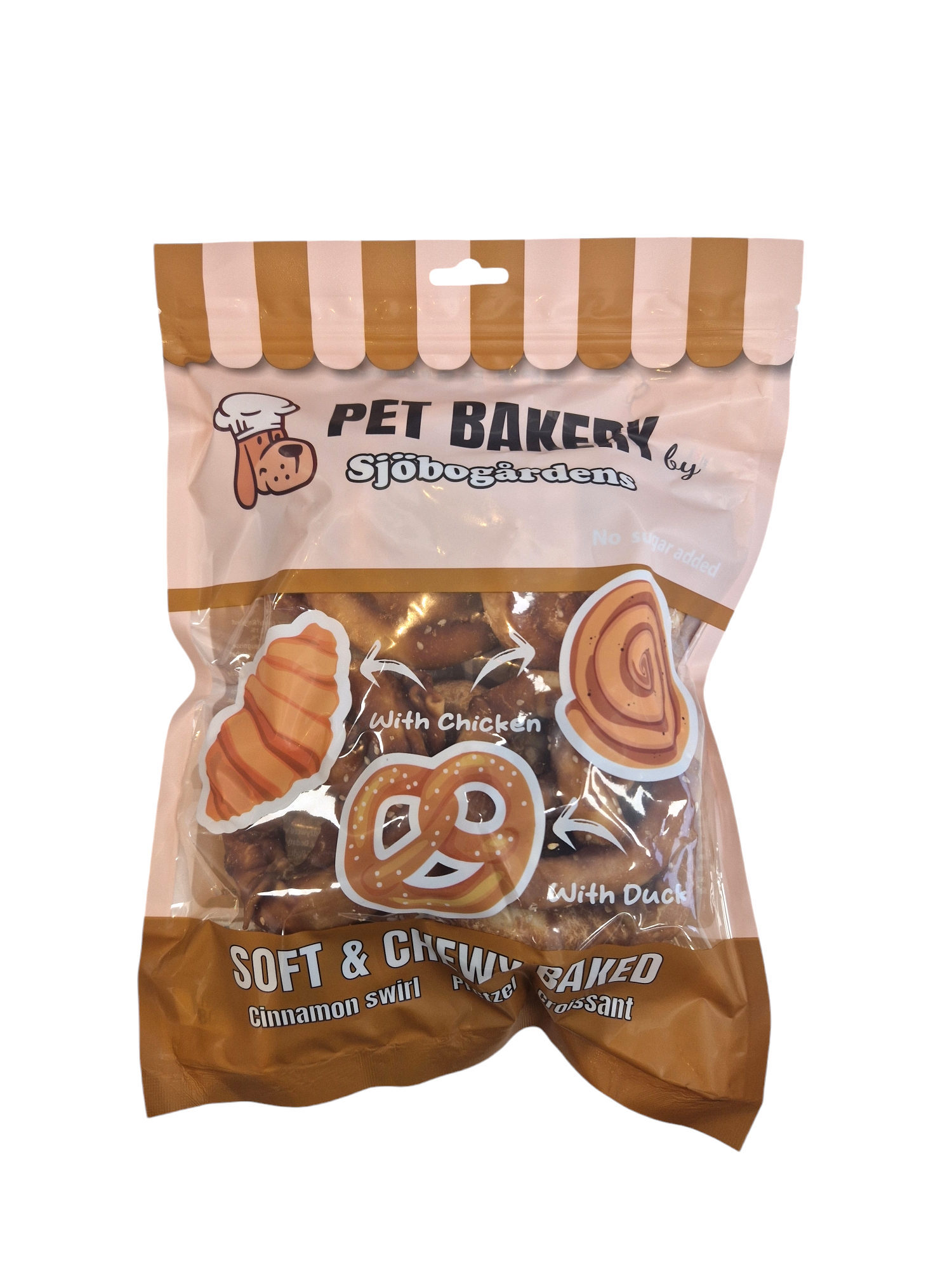 Pet Bakery 400g Mix: mjukt, segt bakat hundgodis i smakerna kanelsnurr och croissant.
